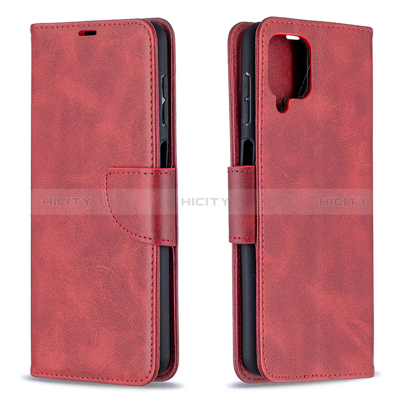 Handytasche Stand Schutzhülle Flip Leder Hülle B04F für Samsung Galaxy A12 Rot