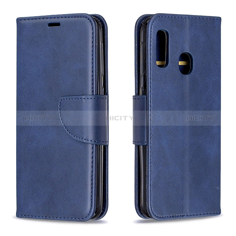 Handytasche Stand Schutzhülle Flip Leder Hülle B04F für Samsung Galaxy A20e Blau Plus