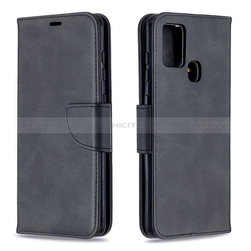 Handytasche Stand Schutzhülle Flip Leder Hülle B04F für Samsung Galaxy A21s Schwarz