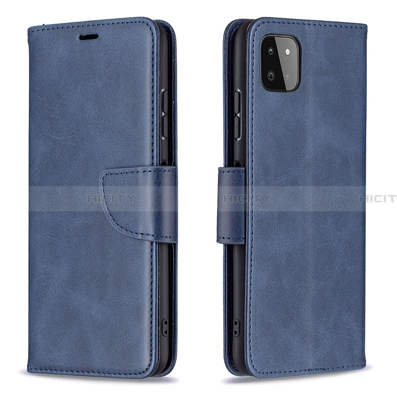 Handytasche Stand Schutzhülle Flip Leder Hülle B04F für Samsung Galaxy A22 5G Blau