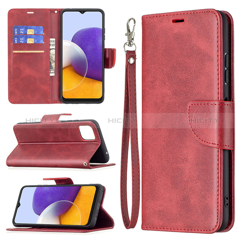 Handytasche Stand Schutzhülle Flip Leder Hülle B04F für Samsung Galaxy A22s 5G