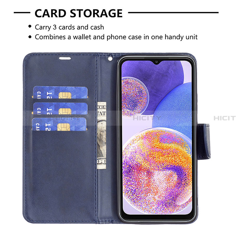 Handytasche Stand Schutzhülle Flip Leder Hülle B04F für Samsung Galaxy A23 4G groß