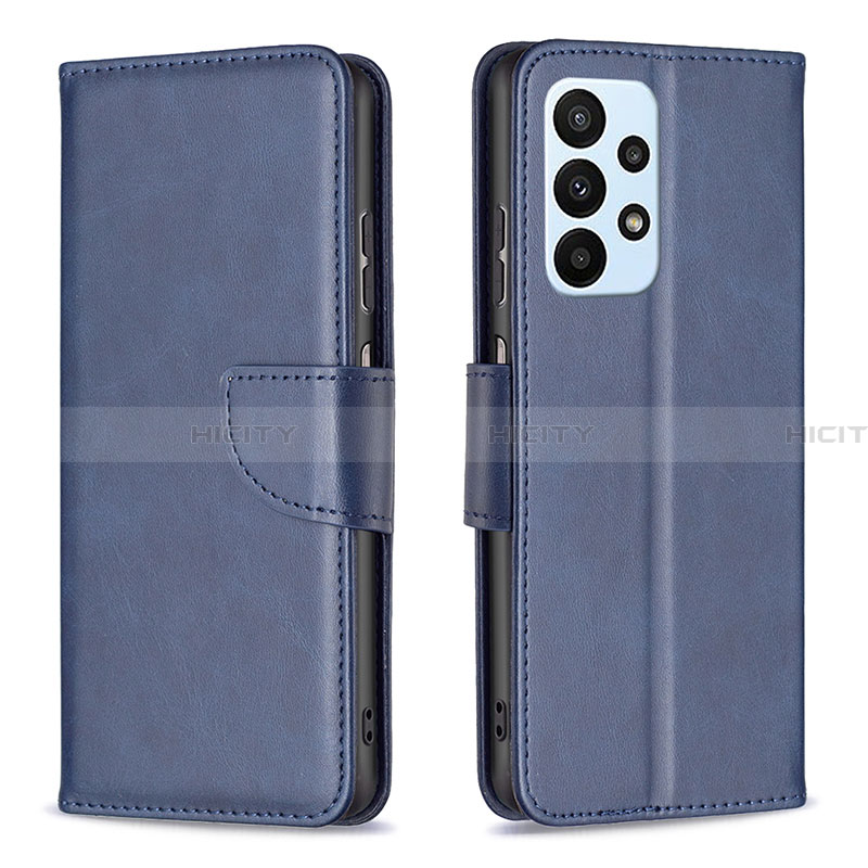 Handytasche Stand Schutzhülle Flip Leder Hülle B04F für Samsung Galaxy A23 4G Blau Plus