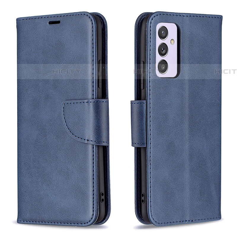 Handytasche Stand Schutzhülle Flip Leder Hülle B04F für Samsung Galaxy A24 4G Blau