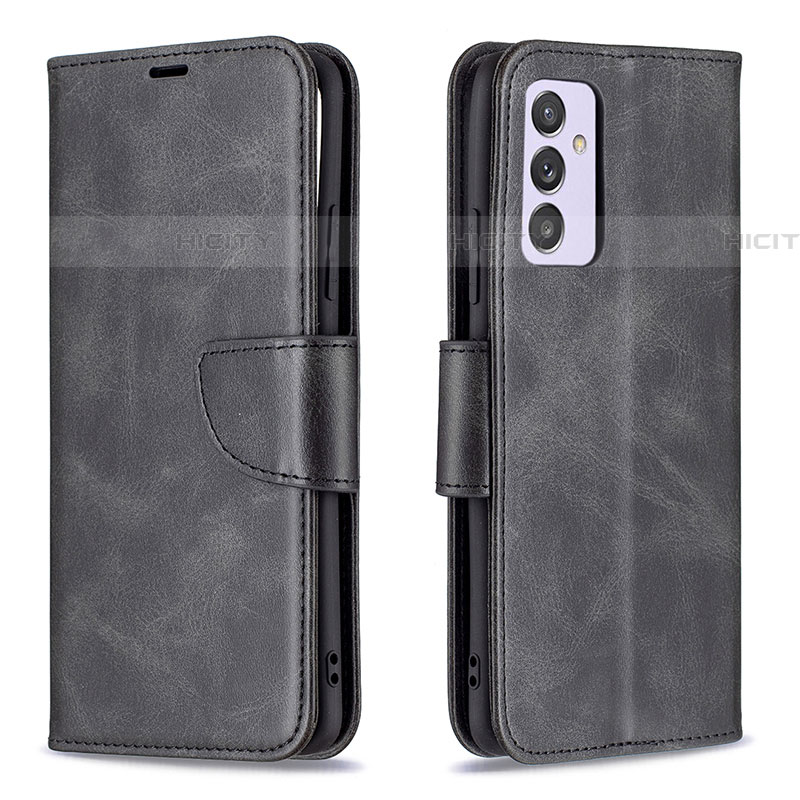 Handytasche Stand Schutzhülle Flip Leder Hülle B04F für Samsung Galaxy A24 4G Schwarz