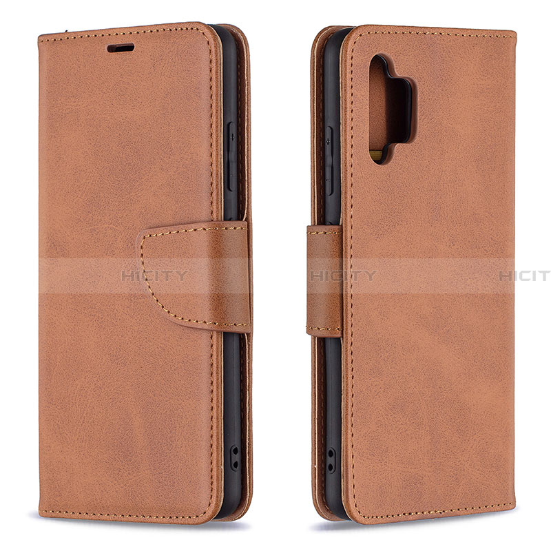 Handytasche Stand Schutzhülle Flip Leder Hülle B04F für Samsung Galaxy A32 4G Braun