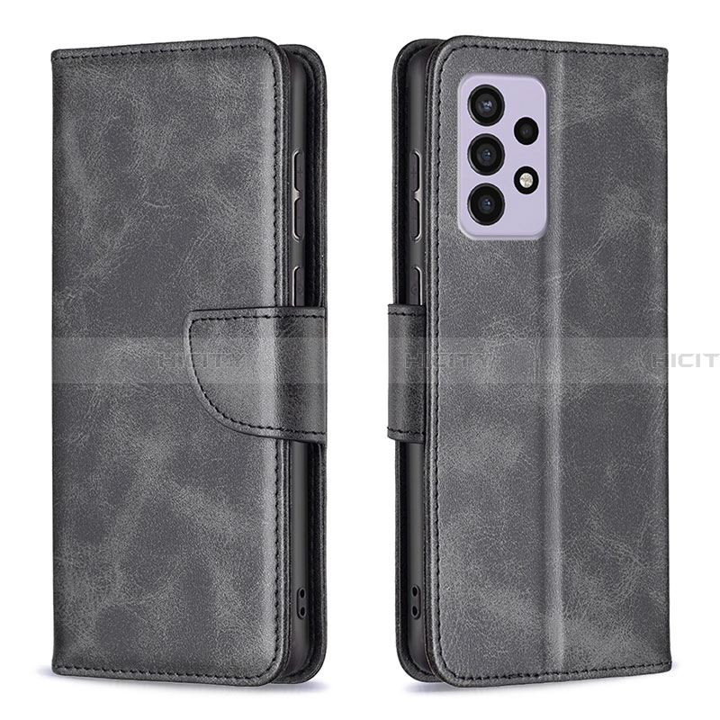 Handytasche Stand Schutzhülle Flip Leder Hülle B04F für Samsung Galaxy A33 5G Schwarz