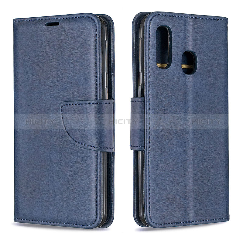 Handytasche Stand Schutzhülle Flip Leder Hülle B04F für Samsung Galaxy A40 Blau Plus