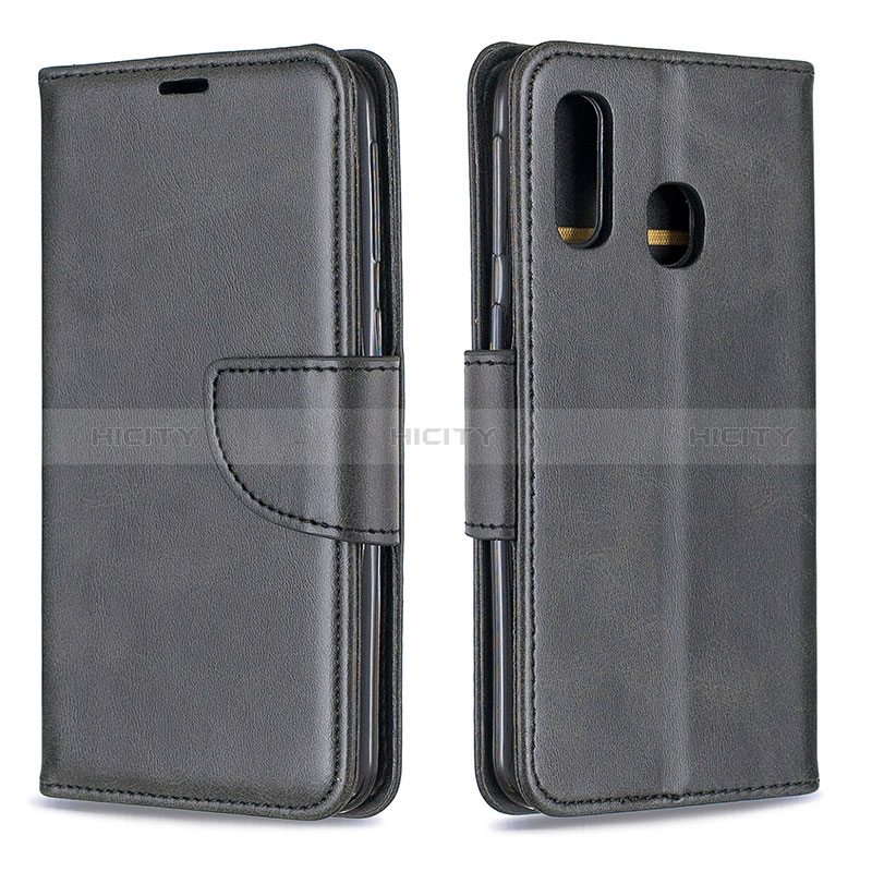 Handytasche Stand Schutzhülle Flip Leder Hülle B04F für Samsung Galaxy A40 Schwarz Plus