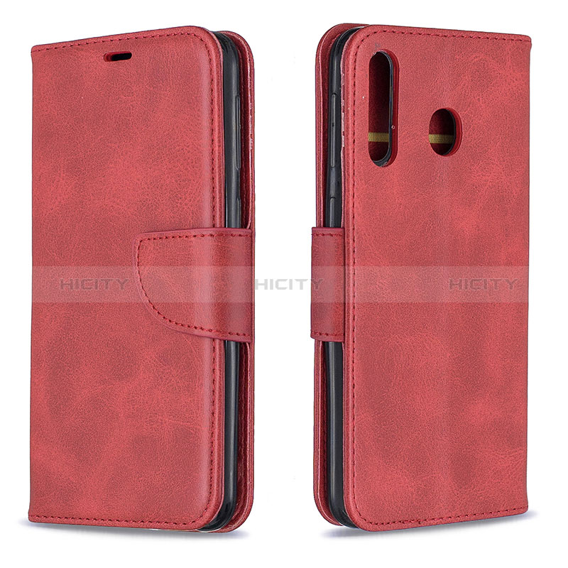 Handytasche Stand Schutzhülle Flip Leder Hülle B04F für Samsung Galaxy A40s Rot