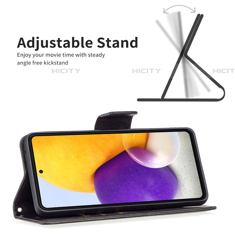 Handytasche Stand Schutzhülle Flip Leder Hülle B04F für Samsung Galaxy A73 5G