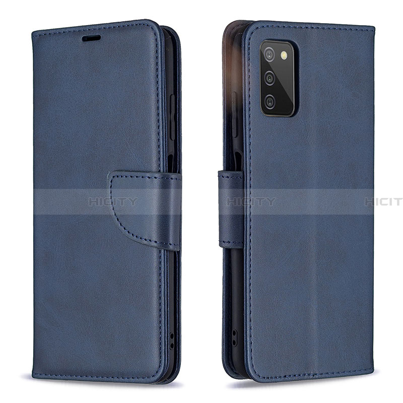 Handytasche Stand Schutzhülle Flip Leder Hülle B04F für Samsung Galaxy F02S SM-E025F Blau Plus