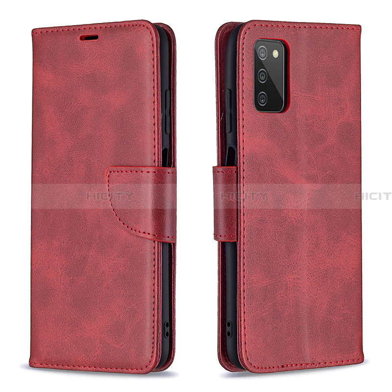 Handytasche Stand Schutzhülle Flip Leder Hülle B04F für Samsung Galaxy F02S SM-E025F Rot Plus