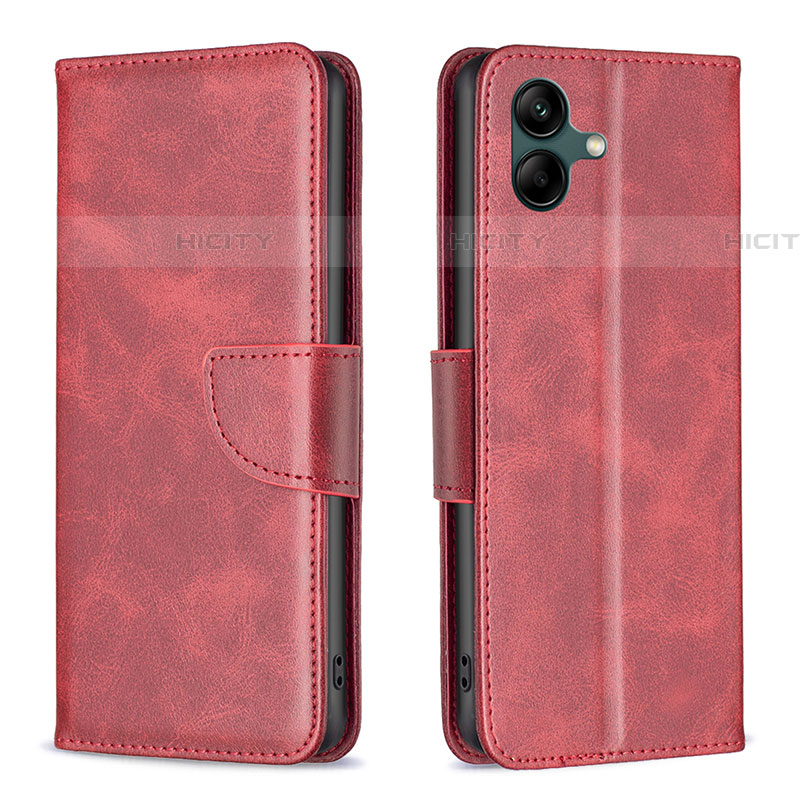 Handytasche Stand Schutzhülle Flip Leder Hülle B04F für Samsung Galaxy F04 Rot Plus