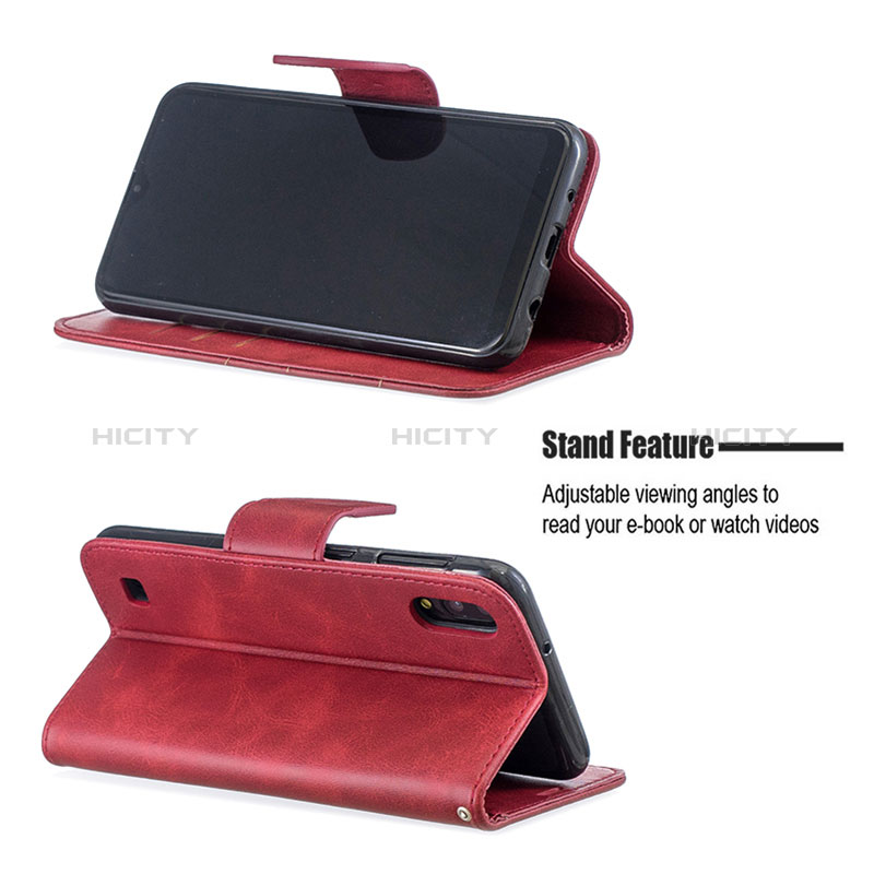 Handytasche Stand Schutzhülle Flip Leder Hülle B04F für Samsung Galaxy M10