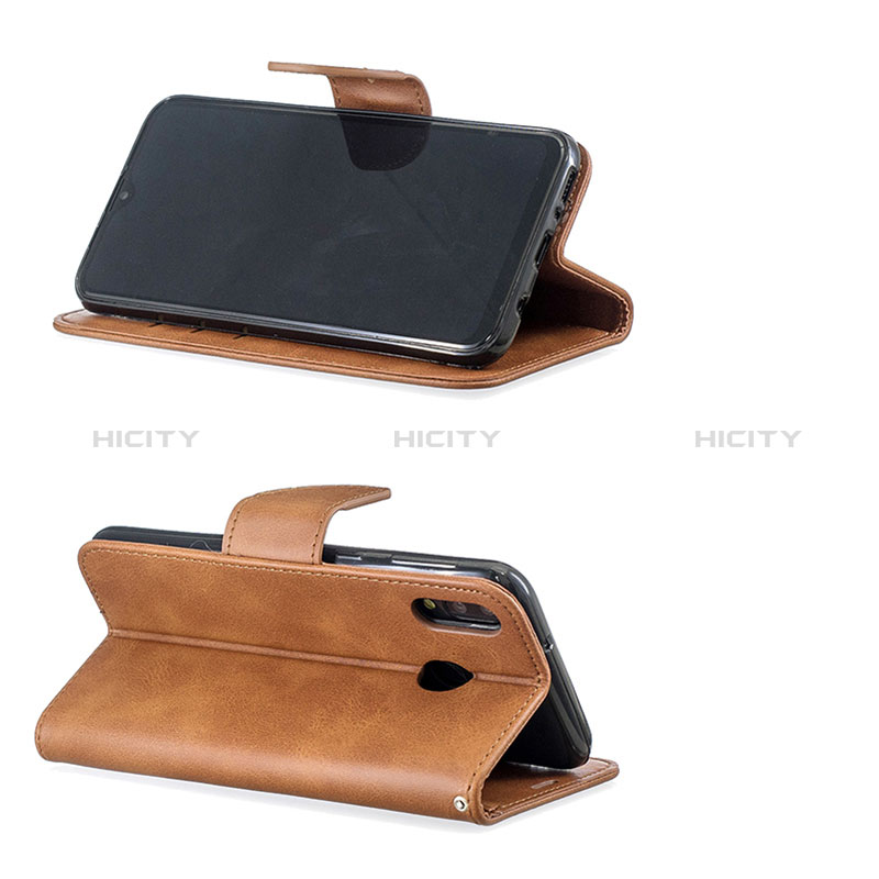 Handytasche Stand Schutzhülle Flip Leder Hülle B04F für Samsung Galaxy M20 groß