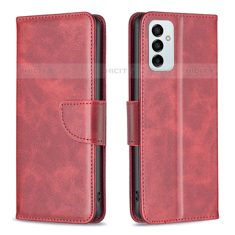 Handytasche Stand Schutzhülle Flip Leder Hülle B04F für Samsung Galaxy M23 5G Rot