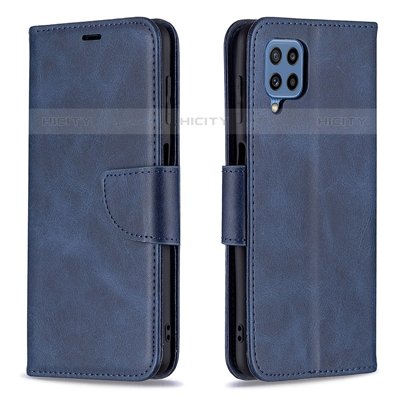 Handytasche Stand Schutzhülle Flip Leder Hülle B04F für Samsung Galaxy M32 4G Blau