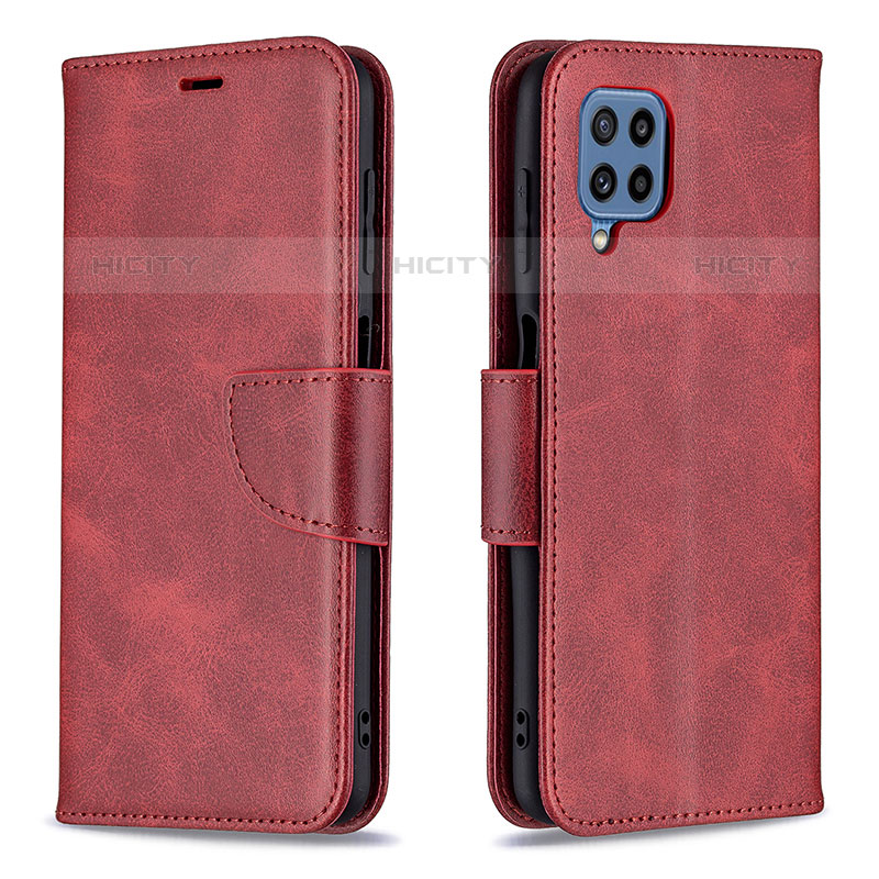 Handytasche Stand Schutzhülle Flip Leder Hülle B04F für Samsung Galaxy M32 4G Rot