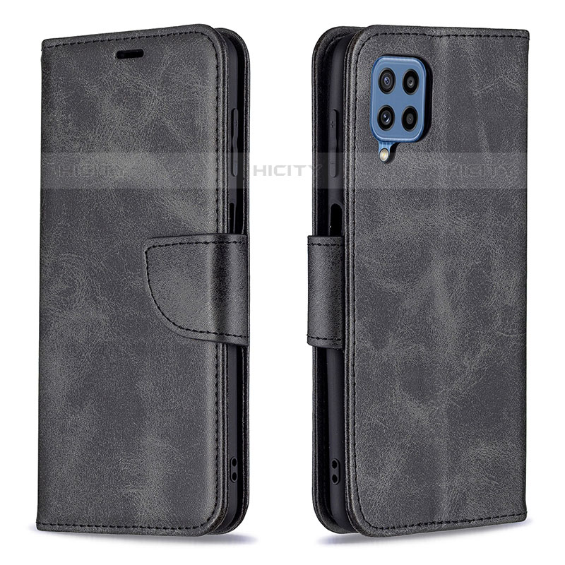 Handytasche Stand Schutzhülle Flip Leder Hülle B04F für Samsung Galaxy M32 4G Schwarz