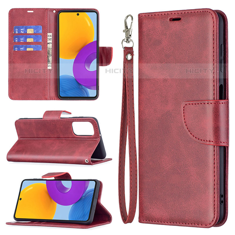 Handytasche Stand Schutzhülle Flip Leder Hülle B04F für Samsung Galaxy M52 5G groß