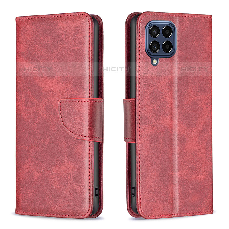 Handytasche Stand Schutzhülle Flip Leder Hülle B04F für Samsung Galaxy M53 5G Rot