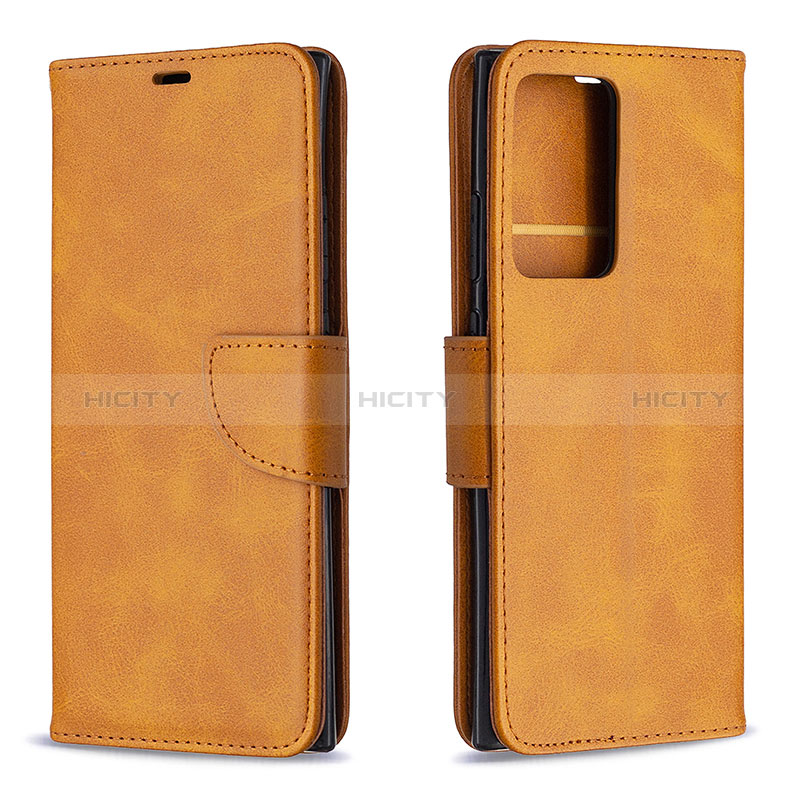 Handytasche Stand Schutzhülle Flip Leder Hülle B04F für Samsung Galaxy Note 20 Ultra 5G Hellbraun