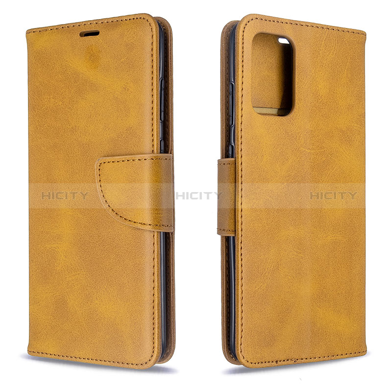 Handytasche Stand Schutzhülle Flip Leder Hülle B04F für Samsung Galaxy S20 5G Hellbraun