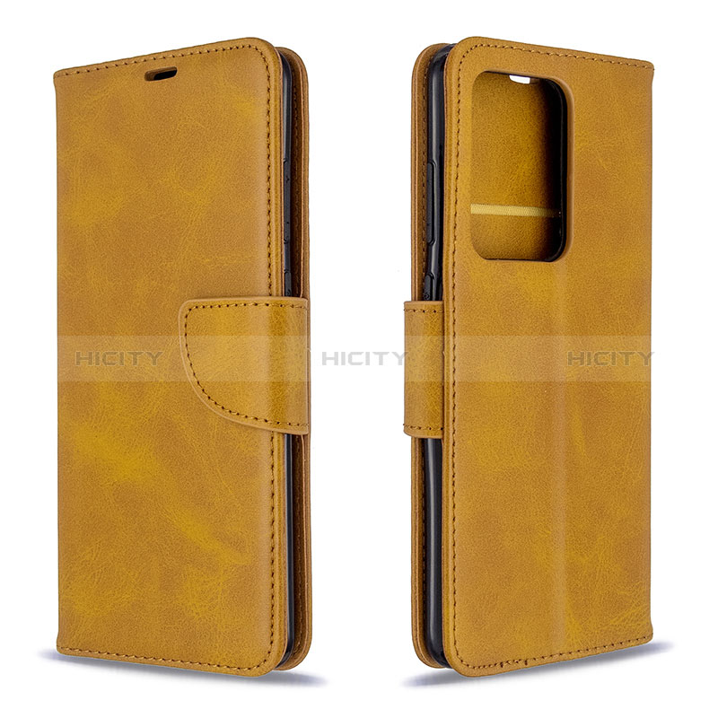 Handytasche Stand Schutzhülle Flip Leder Hülle B04F für Samsung Galaxy S20 Plus Hellbraun