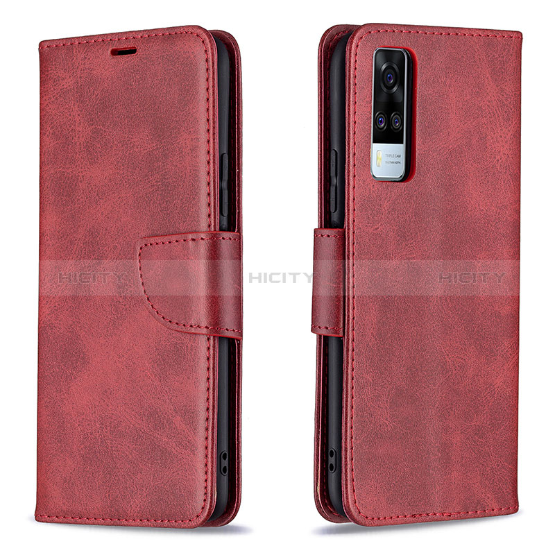 Handytasche Stand Schutzhülle Flip Leder Hülle B04F für Vivo Y53s NFC Rot Plus