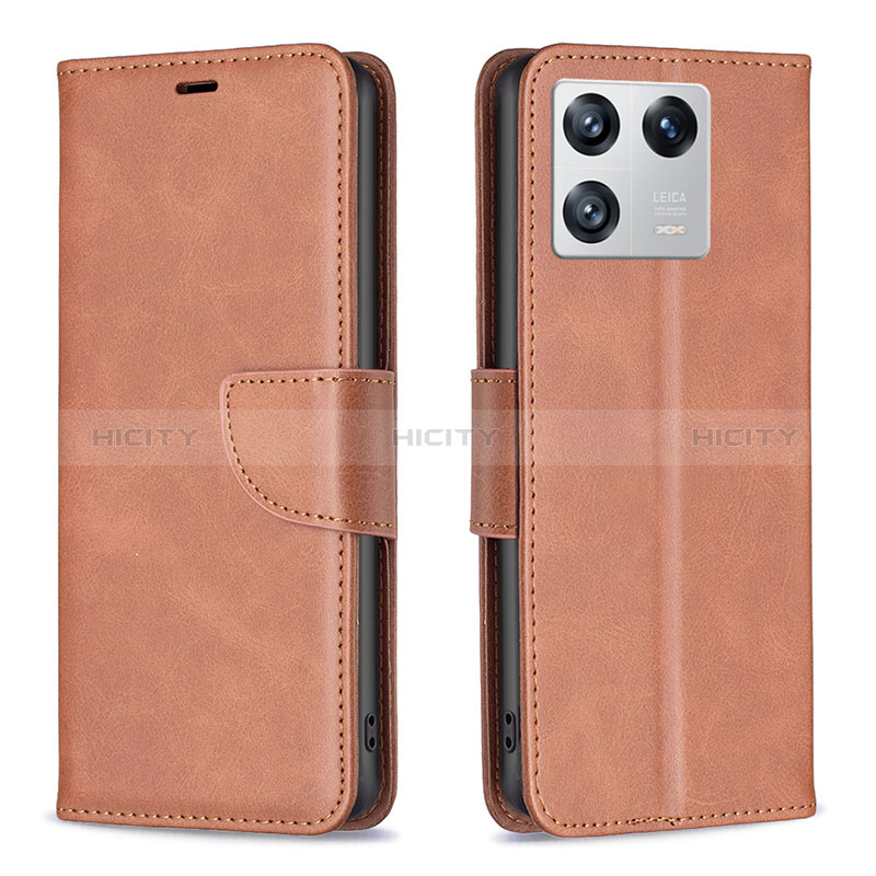 Handytasche Stand Schutzhülle Flip Leder Hülle B04F für Xiaomi Mi 13 5G Braun