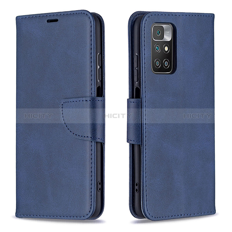 Handytasche Stand Schutzhülle Flip Leder Hülle B04F für Xiaomi Redmi 10 (2022) Blau Plus