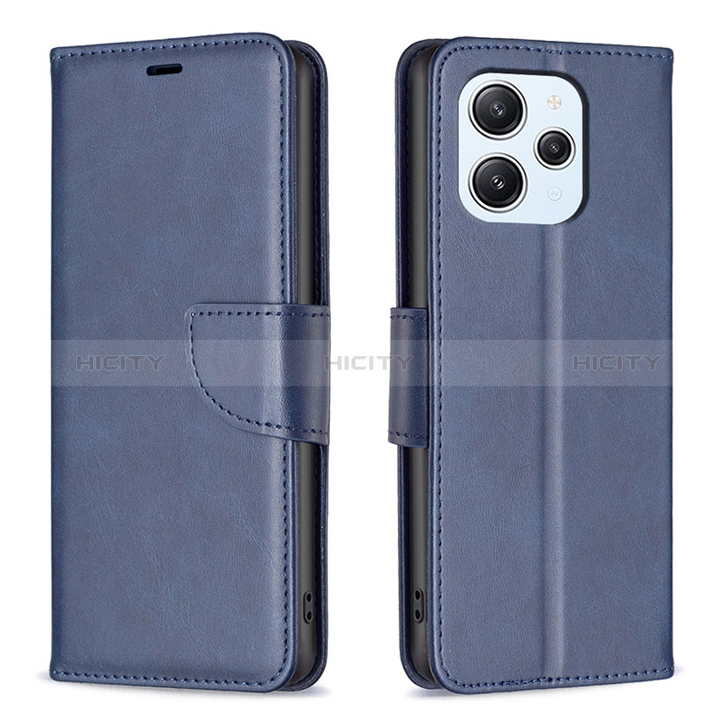 Handytasche Stand Schutzhülle Flip Leder Hülle B04F für Xiaomi Redmi 12 4G Blau Plus