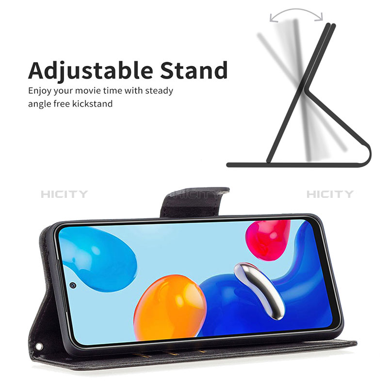 Handytasche Stand Schutzhülle Flip Leder Hülle B04F für Xiaomi Redmi Note 11 4G (2022) groß