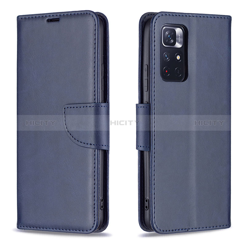 Handytasche Stand Schutzhülle Flip Leder Hülle B04F für Xiaomi Redmi Note 11 5G Blau Plus