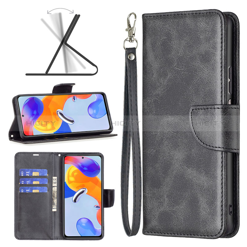 Handytasche Stand Schutzhülle Flip Leder Hülle B04F für Xiaomi Redmi Note 11 Pro 4G groß