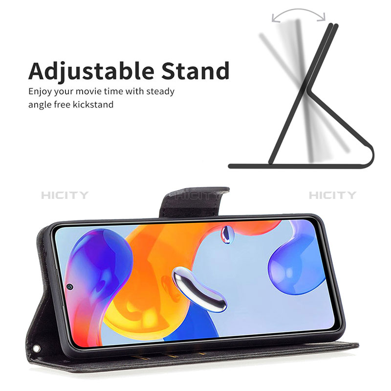 Handytasche Stand Schutzhülle Flip Leder Hülle B04F für Xiaomi Redmi Note 11 Pro 4G groß