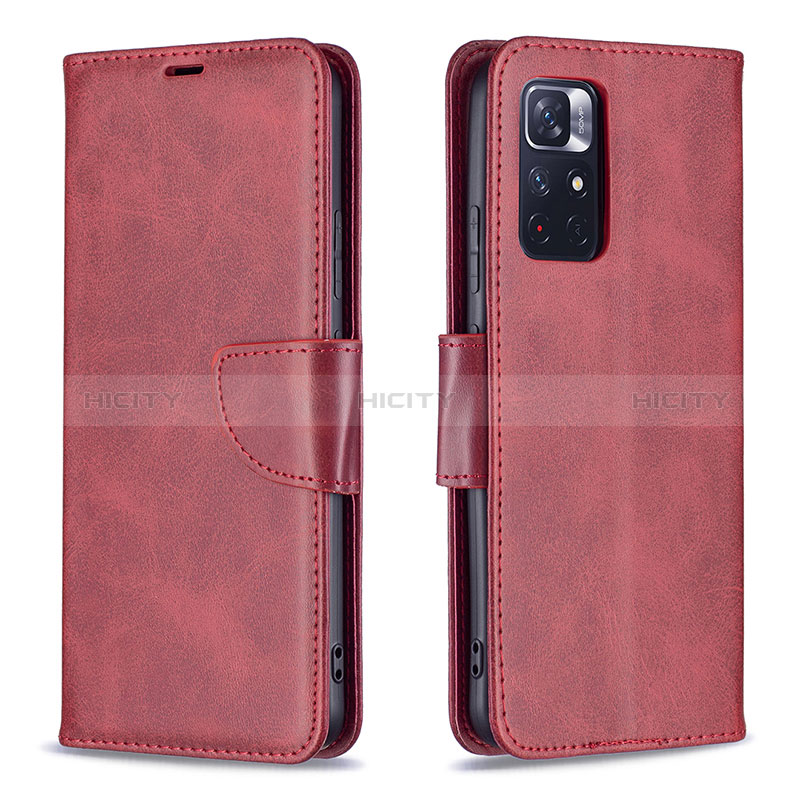 Handytasche Stand Schutzhülle Flip Leder Hülle B04F für Xiaomi Redmi Note 11S 5G Rot