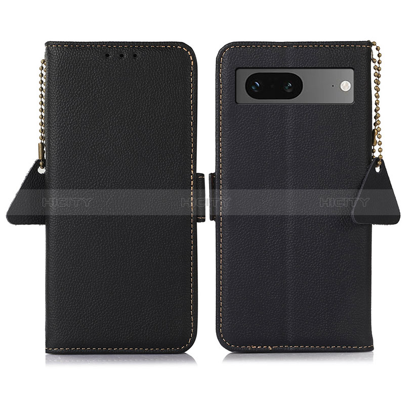 Handytasche Stand Schutzhülle Flip Leder Hülle B04H für Google Pixel 7 5G Schwarz Plus