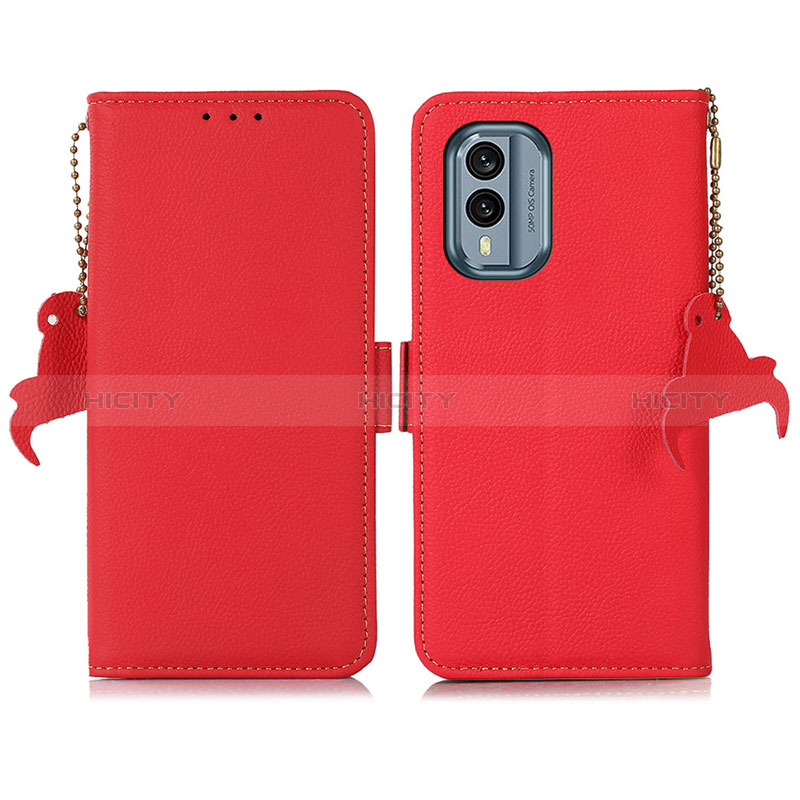 Handytasche Stand Schutzhülle Flip Leder Hülle B04H für Nokia X30 5G Rot Plus