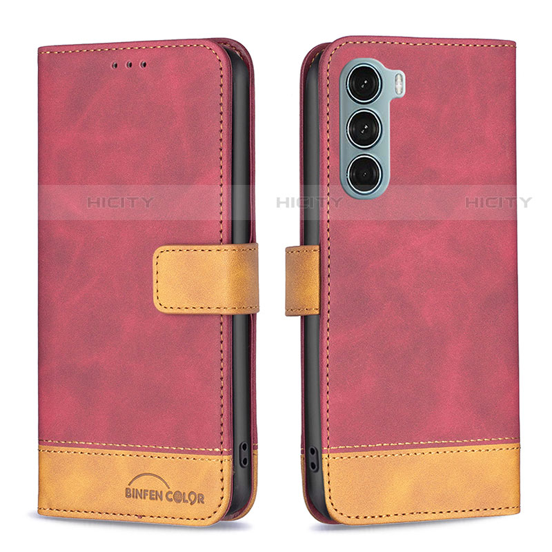 Handytasche Stand Schutzhülle Flip Leder Hülle B05F für Motorola Moto Edge S30 5G Rot