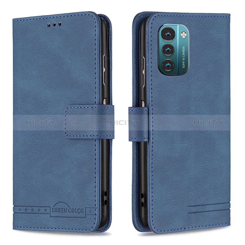 Handytasche Stand Schutzhülle Flip Leder Hülle B05F für Nokia G11 Blau