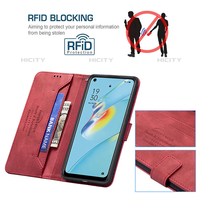 Handytasche Stand Schutzhülle Flip Leder Hülle B05F für Oppo A54 4G groß