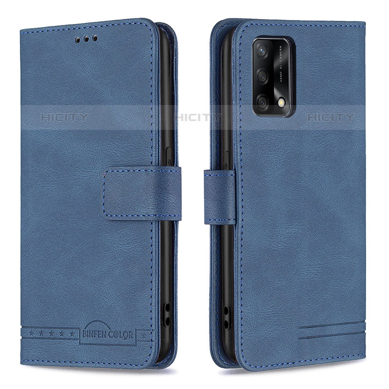 Handytasche Stand Schutzhülle Flip Leder Hülle B05F für Oppo A74 4G Blau