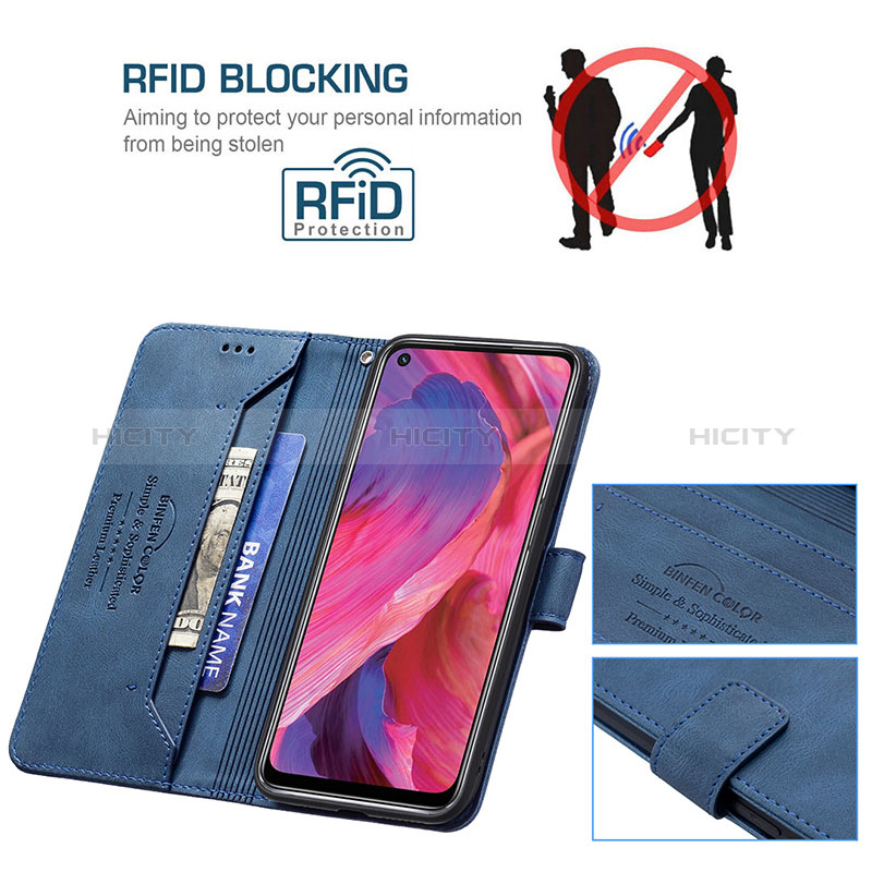 Handytasche Stand Schutzhülle Flip Leder Hülle B05F für Oppo A74 5G groß