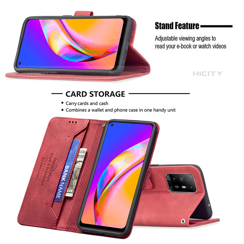 Handytasche Stand Schutzhülle Flip Leder Hülle B05F für Oppo A94 5G groß