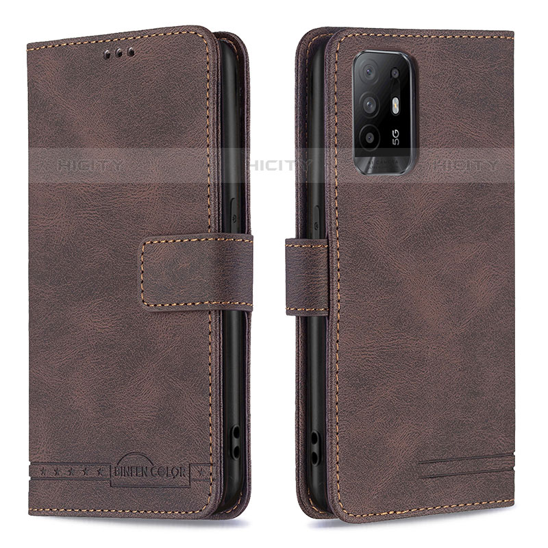 Handytasche Stand Schutzhülle Flip Leder Hülle B05F für Oppo A94 5G Braun