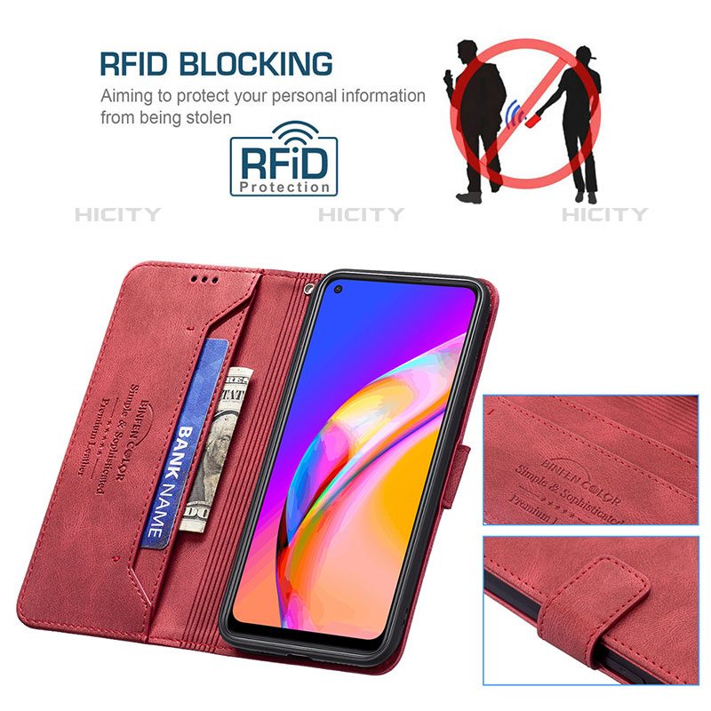 Handytasche Stand Schutzhülle Flip Leder Hülle B05F für Oppo A95 5G groß