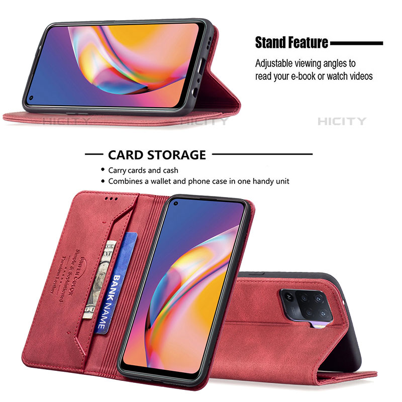 Handytasche Stand Schutzhülle Flip Leder Hülle B05F für Oppo F19 Pro