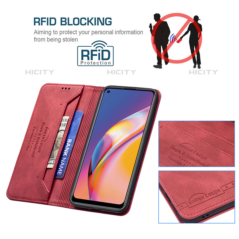 Handytasche Stand Schutzhülle Flip Leder Hülle B05F für Oppo F19 Pro